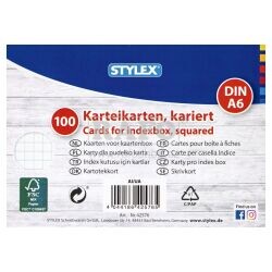 Kartotéční listy A6, 100 listů, čtverečkované