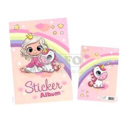 Album na samolepky A5, Princezna a jednorožec, 16 listů