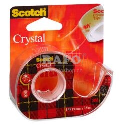 Lepicí páska Scotch Crystal, 19 mm x 7,5 m, s odvíječem