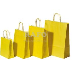Dárková taška s krouceným uchem žlutá, 18 x 8 x 22 cm