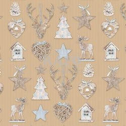 Dárkový papír vánoční kraftový, Jelen, 100 x 70 cm