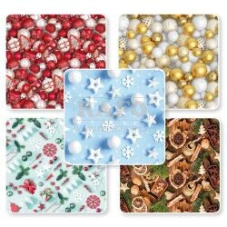 Dárkový papír vánoční, pestré motivy, 100 x 70 cm, 2 ks