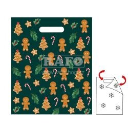 Taška dárková vánoční Perníček, PE, 30 x 36 x 8 cm