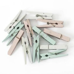 Kolíčky dřevěné 47 mm, pastel, 12 ks