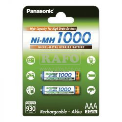 Baterie Panasonic tužková dobíjecí, High Capacity, 930 mAh, 2ks AAA