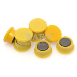 Magnet 13 mm, v plastu, žlutý, 10 ks