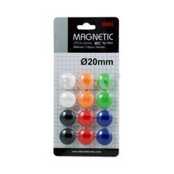 Sada magnetů 12 ks, průměr 20 mm, mix barev