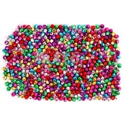 Korálky 5 mm metalické, 40 g