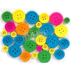 Knoflíky dřevěné neonové, 30 ks