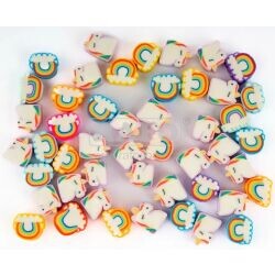 Korálky polymerové Jednorožci, 10 mm, 48 ks