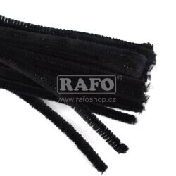 Drátky dekorační, plyšové, černé, 50 ks