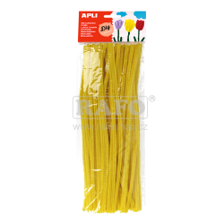 Drátky dekorační, plyšové, žluté, 50 ks