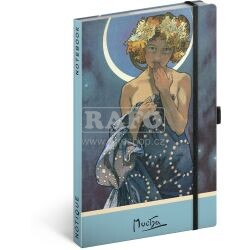 Notes Alfons Mucha - Luna, tečkovaný, 172 stran, 13 x 21 cm