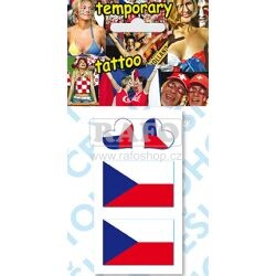 Tetovací obtisky Srdíčka a vlajky ČR