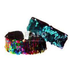 Náramek rolovací s flitry, mix barev