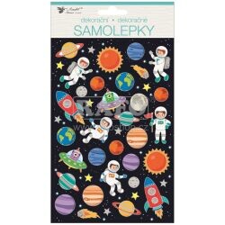 Samolepky Vesmír se stříbrnou ražbou, 14 x 25 cm