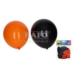 Balónek Halloween, oranžový/černý, 10 ks