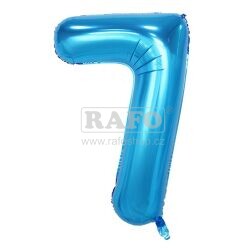 Balónek číslo 7, modrý, 40 cm