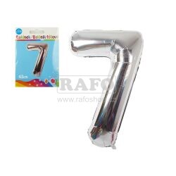Balónek číslo 7, stříbrný, 40 cm