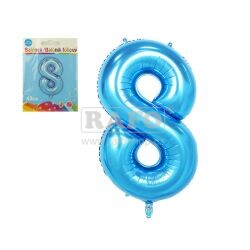 Balónek číslo 8, modrý, 40 cm