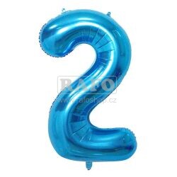 Balónek číslo 2, modrý, 40 cm