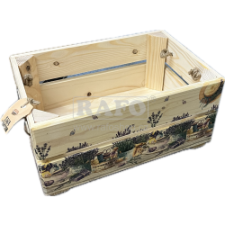 Dřevěná bedýnka EMA - levandule, 31 x 21 x 14 cm