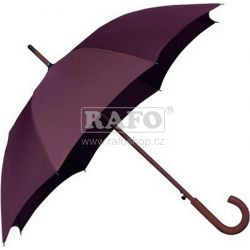 Deštník s dřevěnou rukojetí, vínový