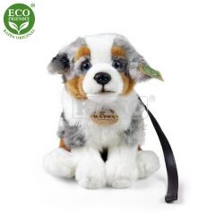 Plyšový pes - Australský ovčák, s vodítkem