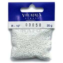 Korálky - rokajly, 2,2 mm, bílé 18 g