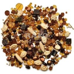 Korálky - směs, hnědá, 250 g