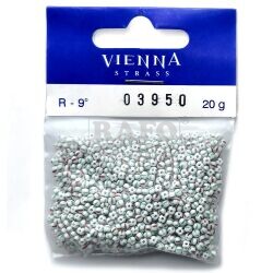 Korálky - rokajly, 2,6 mm, červeno-zeleno-bílé, 20 g