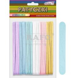 Dřívka MAXI dekorační nanuková s výřezy, pastelová, 1,8 x 15 cm, 60 ks