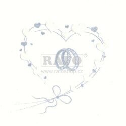 Ubrousky 33 x 33 cm, 20 ks, Svatební Heart Silver