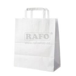 Taška papírová 26 x 14 x 32 cm, bílá