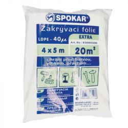 Zakrývací plachta polyetylenová, 4 x 5 m, extra plus 0,04 mm