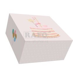 Dárková krabička na cukroví Dort, 18 x 18 x 9 cm