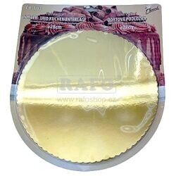 Dortová podložka metalická, zlatá, 28 cm