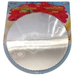 Dortová podložka metalická, stříbrná, 28 cm