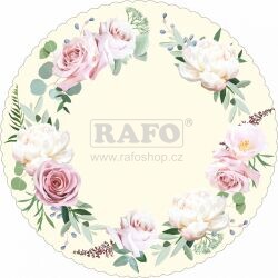 Dortová podložka designová, Svatební růže, 32 cm