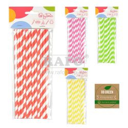 Brčka papírová Go green, pruhy, 12 ks