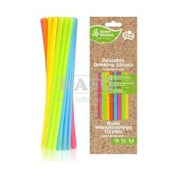 Brčka plastová znovupoužitelná, barevná, 10 ks