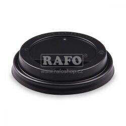 Víčko pro kelímky, plastové, černé, průměr 9 cm, 100 ks