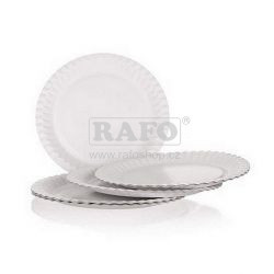 Talíř papírový, kulatý, 23 cm, 12 ks, bílý