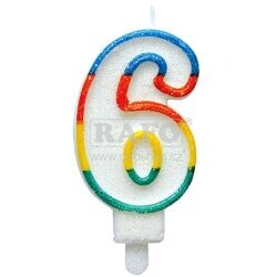 Dortová svíčka třpytivá číslo 6