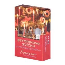 Svíčky stromkové, bílé, 12 ks