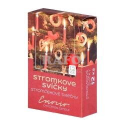 Svíčky stromkové, červené, 12 ks