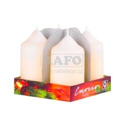 Svíčka válec slonová kost, 4 ks