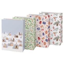 Sáček papírový vánoční pevný, 26 x 36 x 12 cm