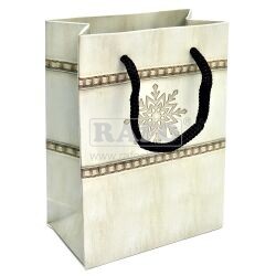 Taška vánoční Skandinávská vločka, matné lamino, 10 x 15 x 5 cm