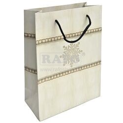 Taška vánoční Skandinávská vločka, matné lamino, 18 x 23 x 8 cm